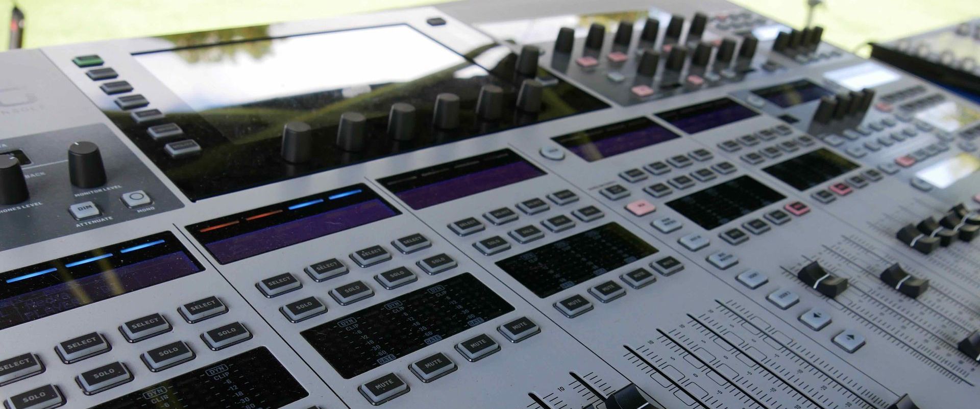 Close up of a sound desk