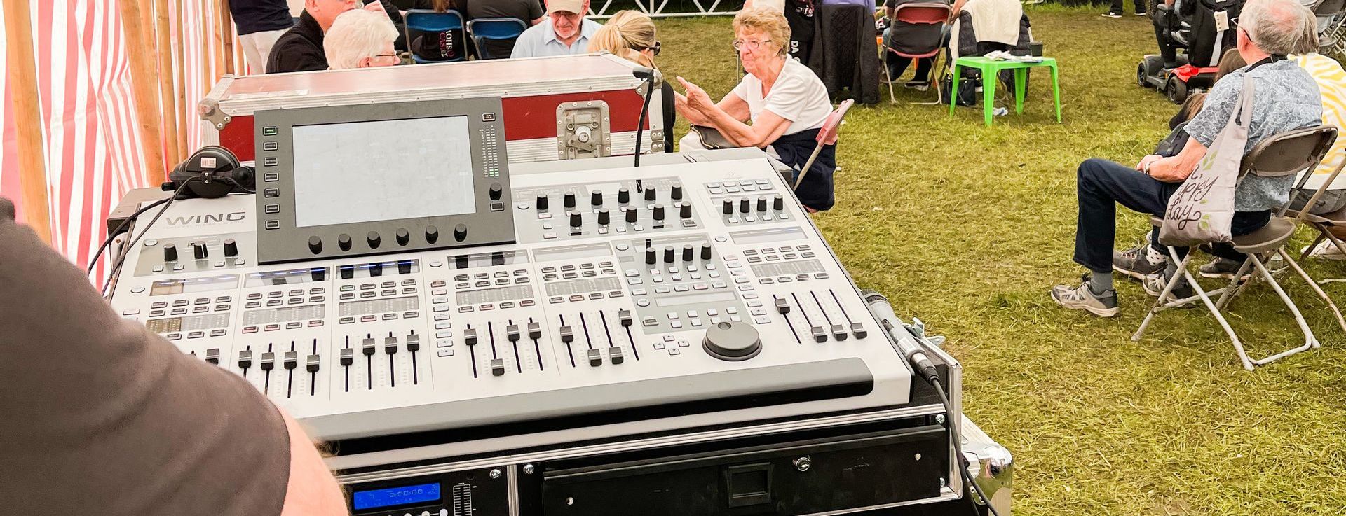 close up of a sound desk