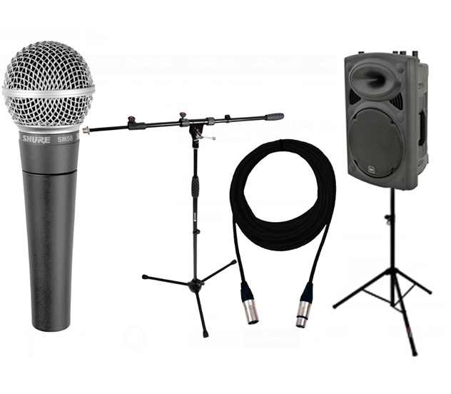 Microphone, speaker and cables