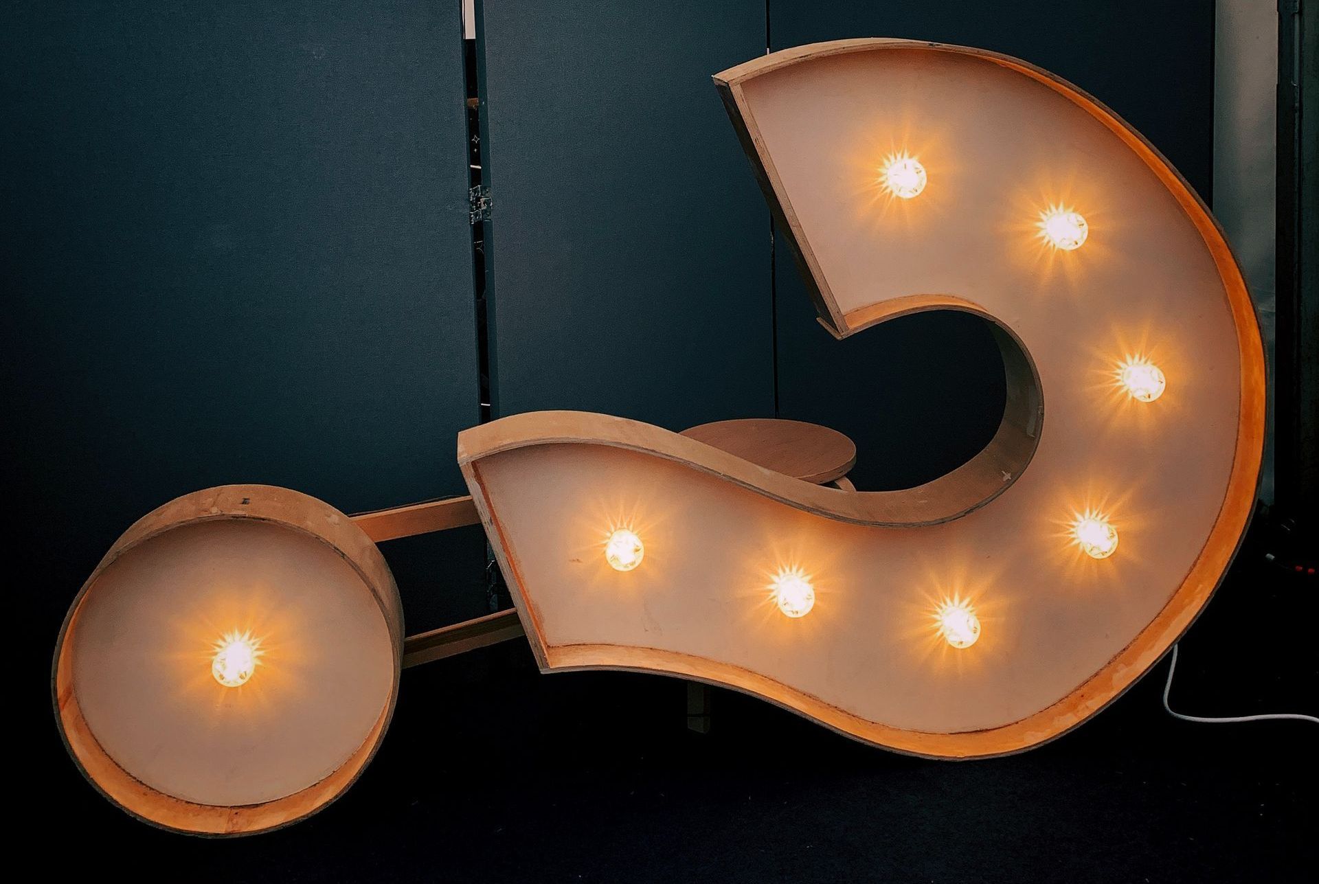 A question marks in lights