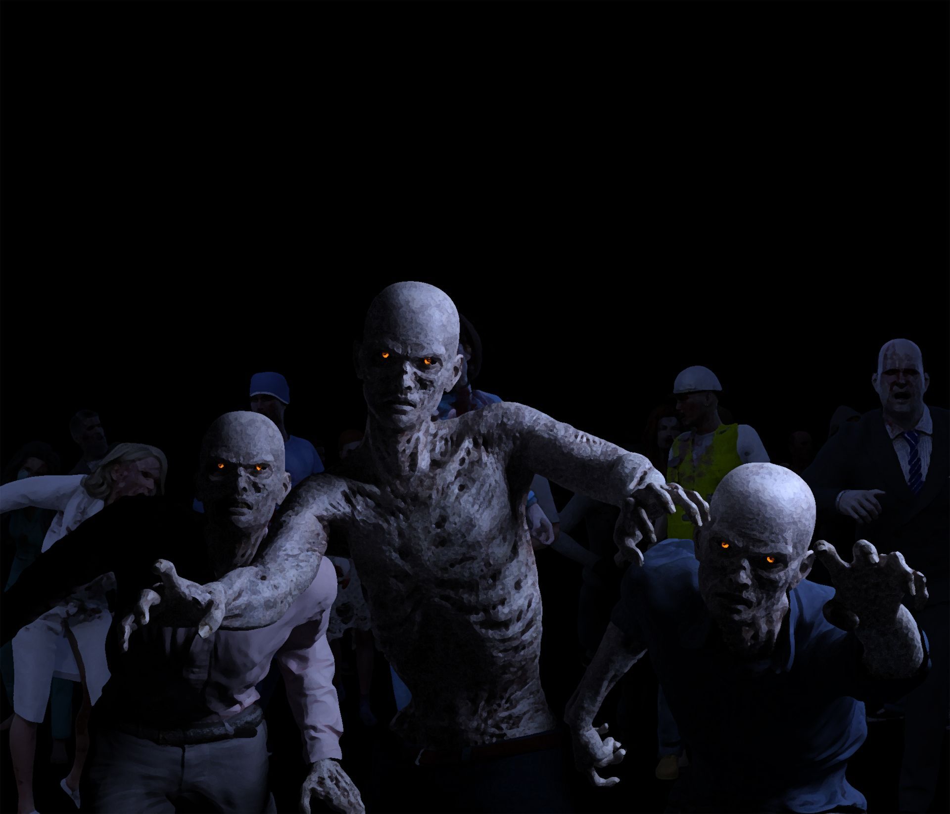 Close up of zombies