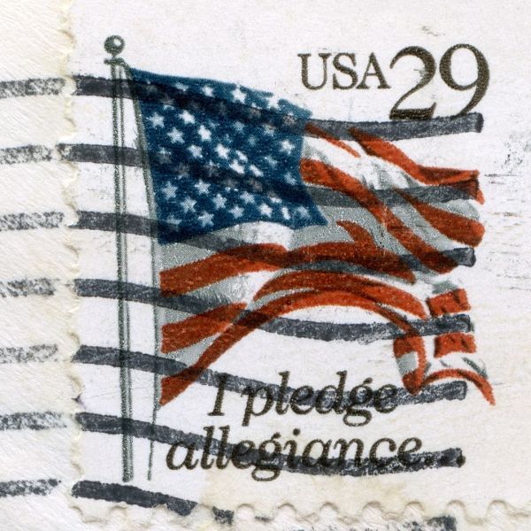 American flag stamp with 