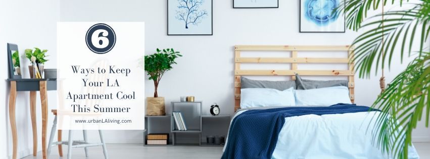 A bedroom with a bed and a title card that says,