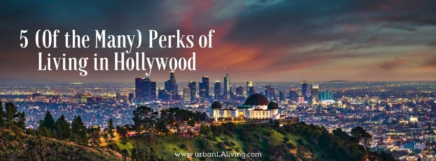 Night view of Hollywood skyline and Griffith Observatory. Text overlay
