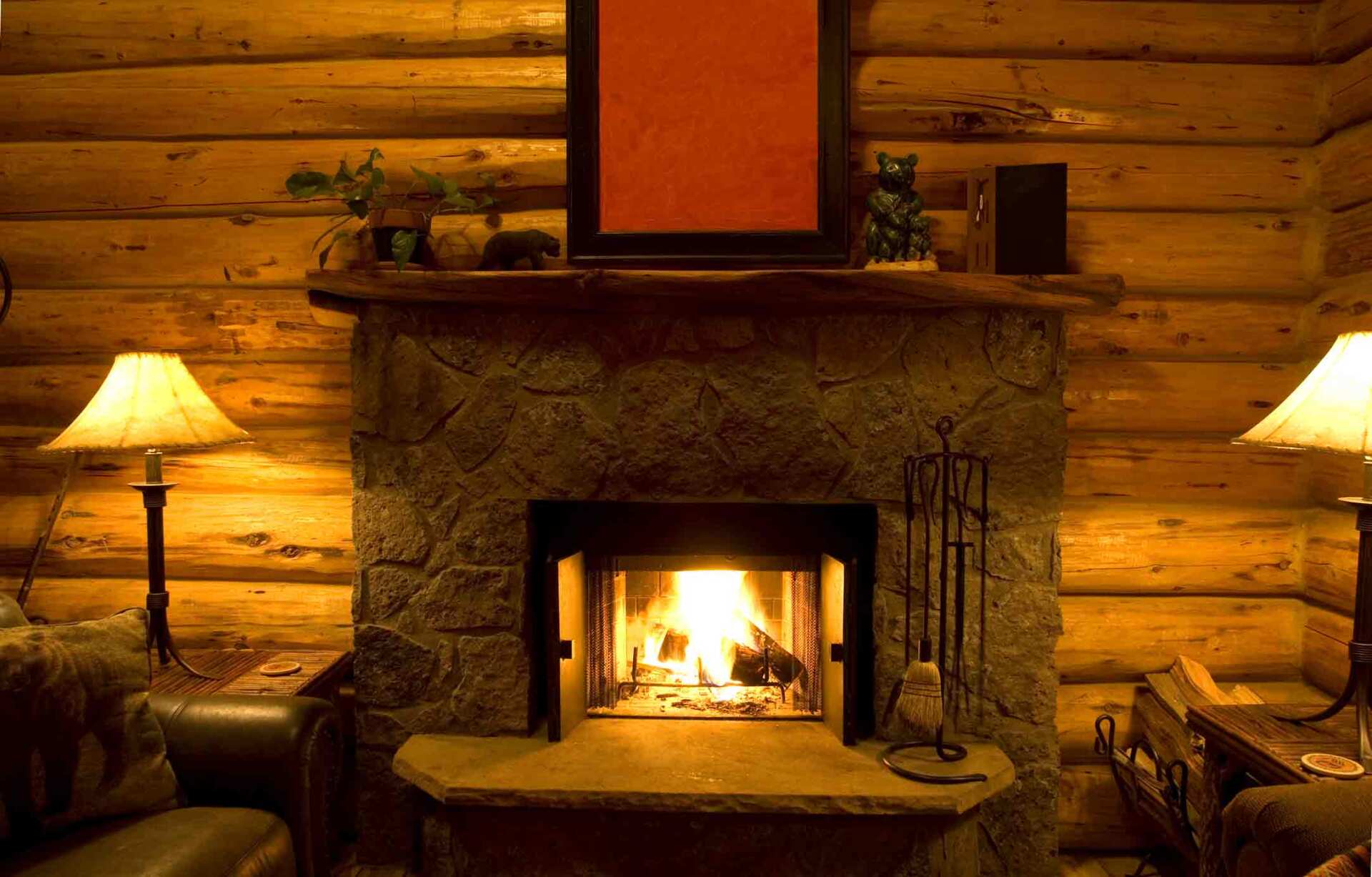 Wooden House Fireplace — Rochester, NY — American Masonry & Chimney Corp Wooden House Fireplace — Rochester, NY — American Masonry & Chimney Corp