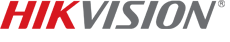 Hikvision logo, red and gray text on white background.