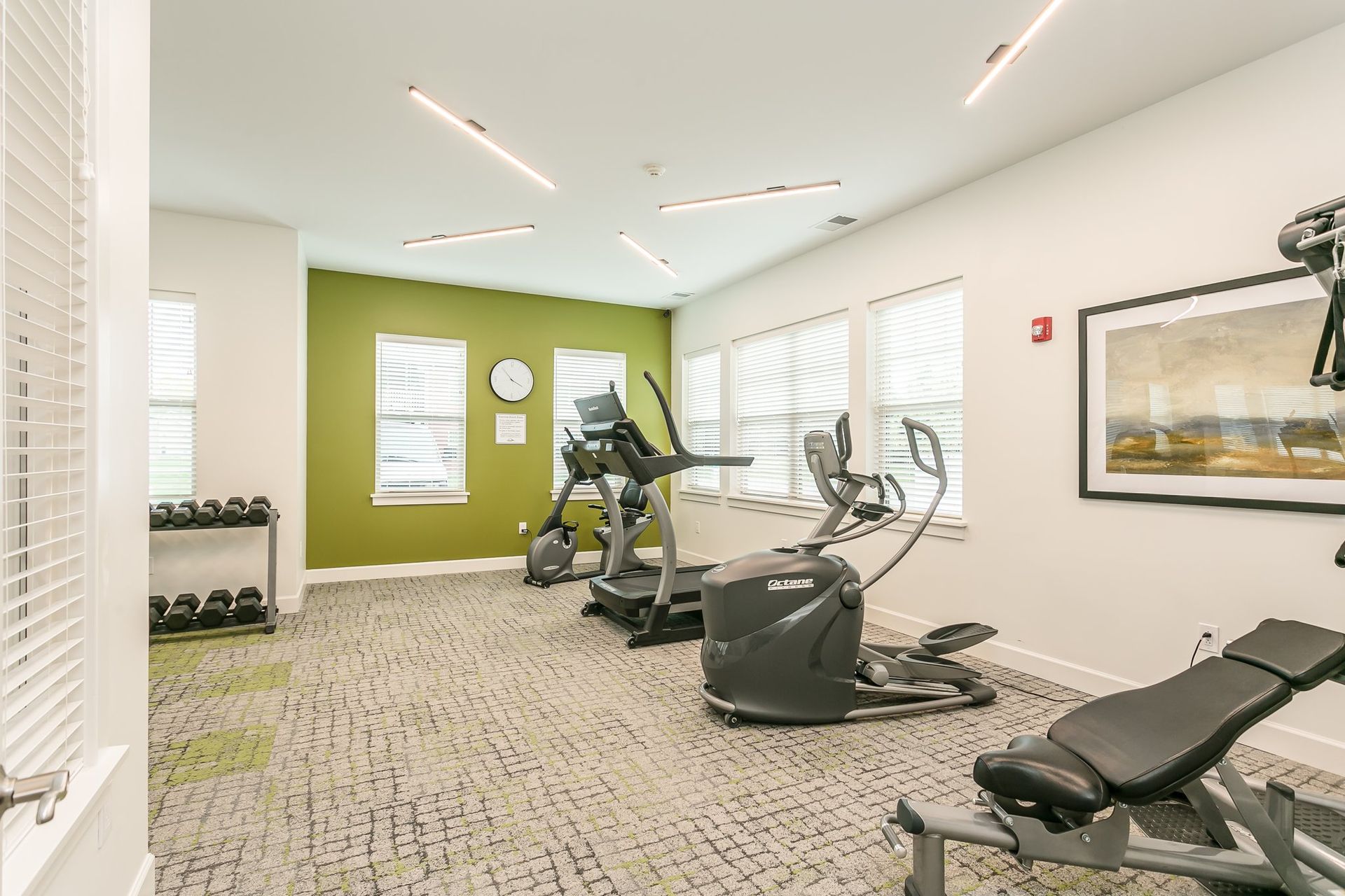 Fitness center with cardio machines