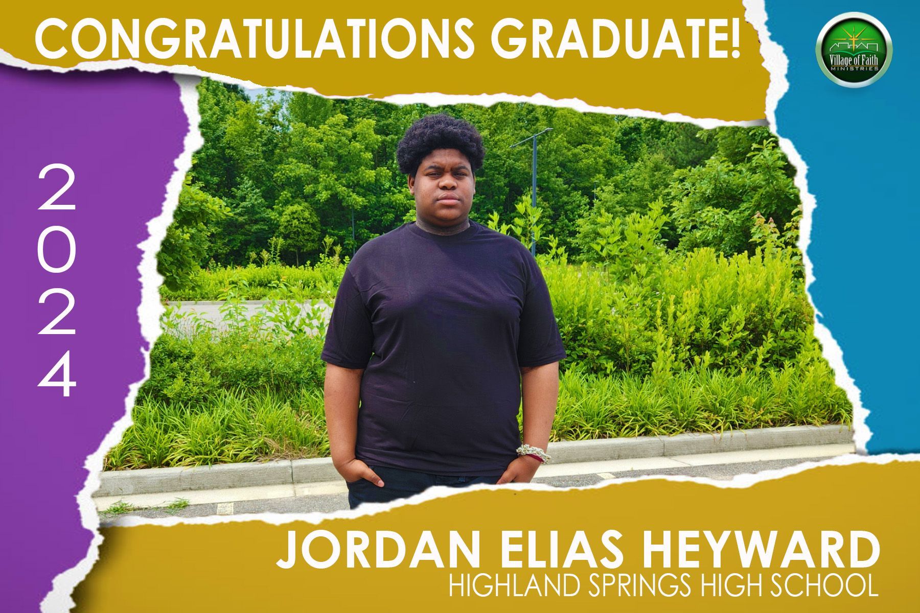 Congratulations graduate jordan elias heyward from highland springs high school