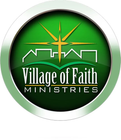 A green logo for village of faith ministries