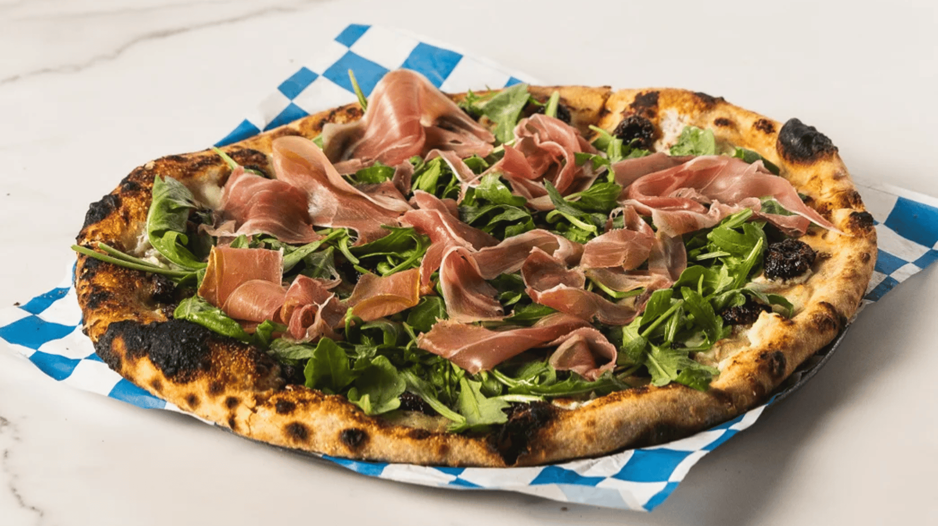 Prosciutto Wood-fired pizza at Trevor’s Liquor Arcadia, E. Mayo, Paradise Valley