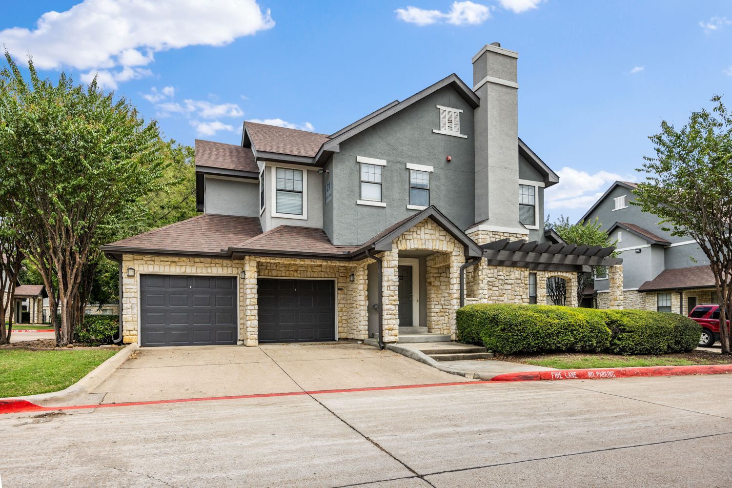 Real estate photography shoot from curb