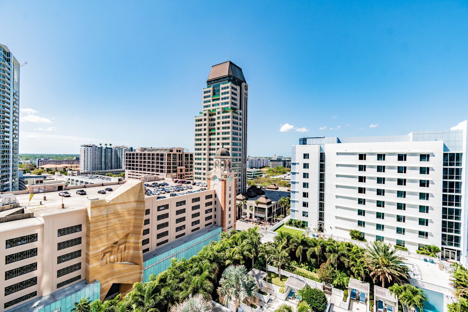 Drone photography in St. Petersburg, Fl skyline downtown shot by Craig Westerman