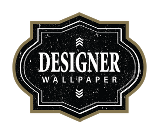 A black and white logo for designer wallpaper