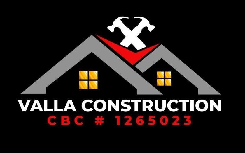 Logo: gray and red roof with crossed hammers,
