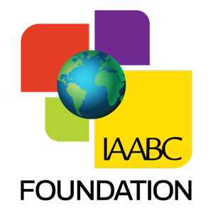 IAABC Foundation logo with globe, colorful squares, and text