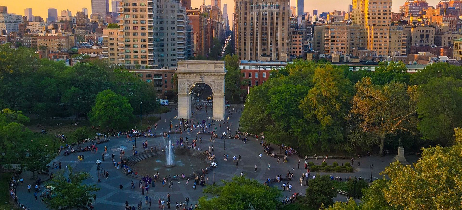 aerial view of washington square park