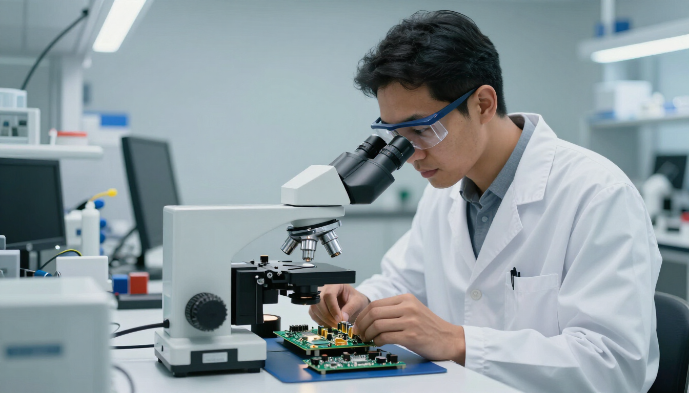Engineer Inspecting Components