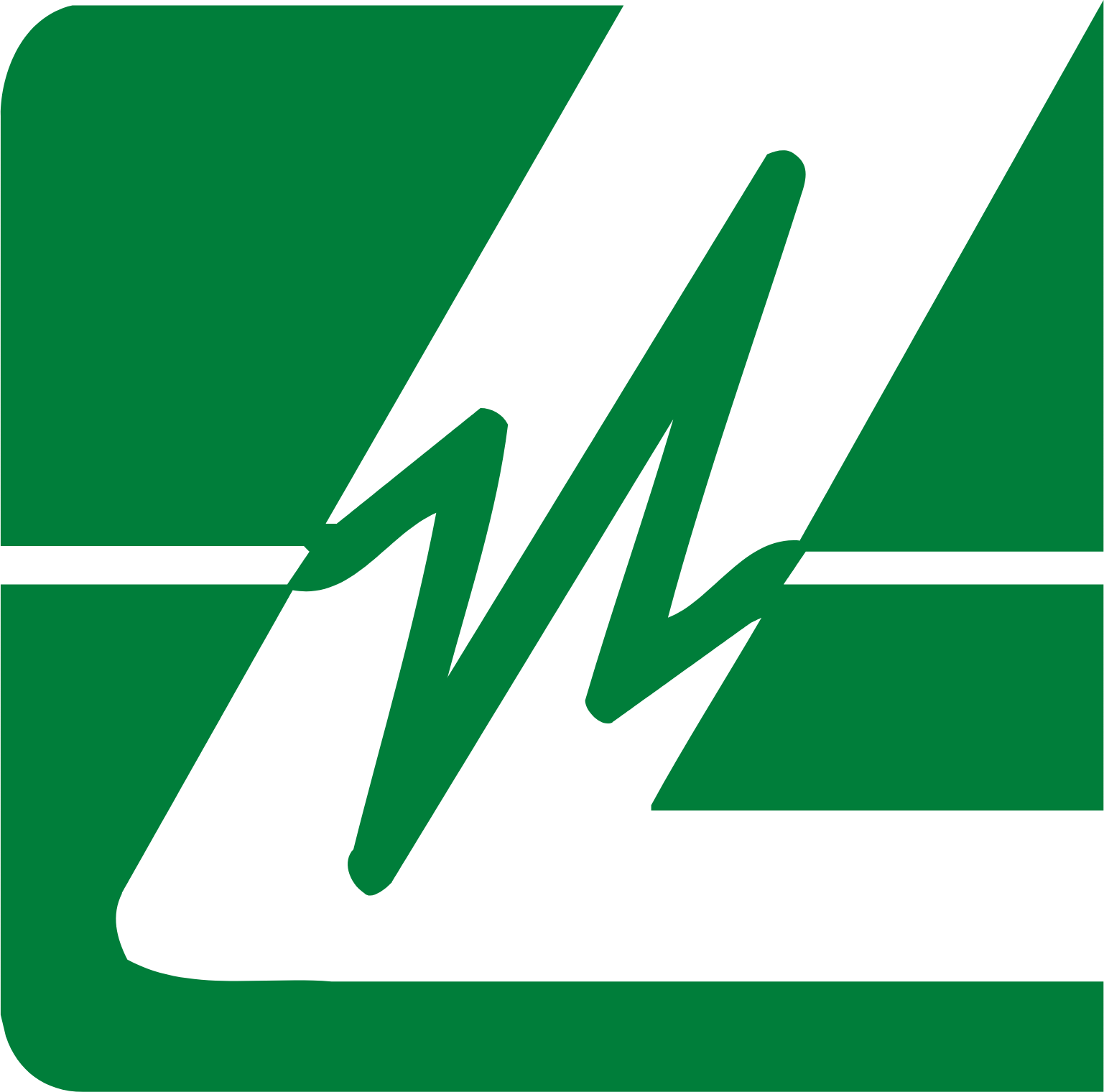Green and white logo with a stylized zigzag lightning bolt across a rectangular background
