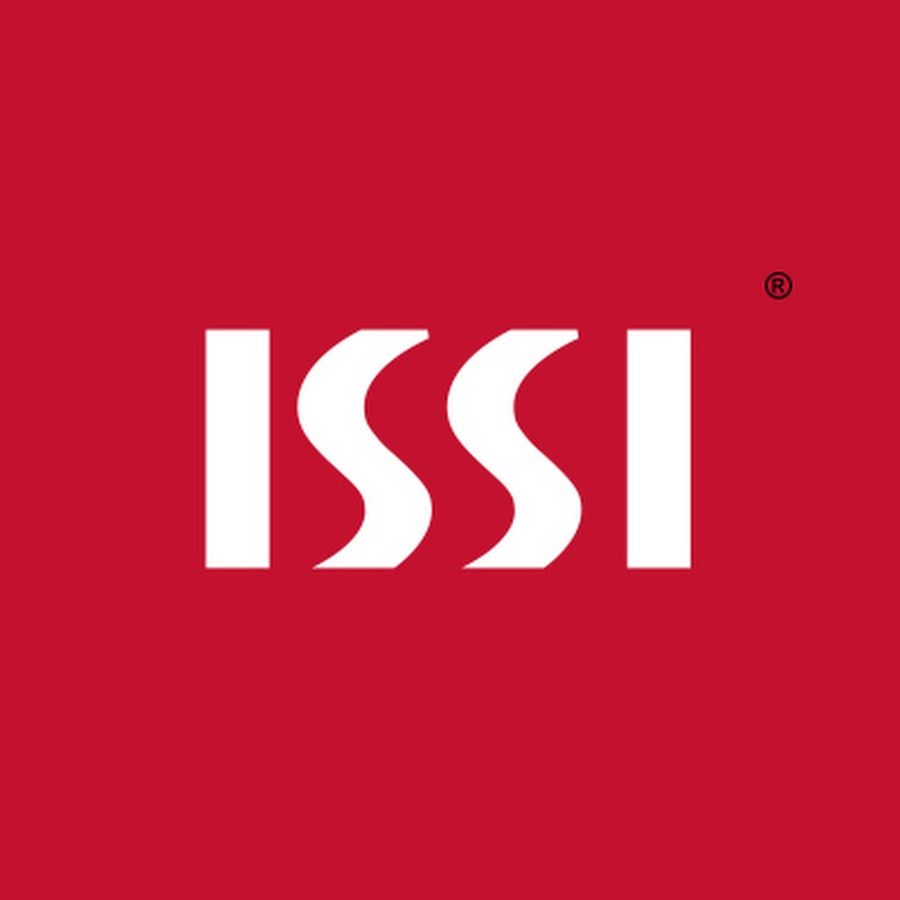 ISSI logo in white on a red background