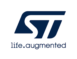 ST logo in dark blue with the tagline “life. augmented” on a white background