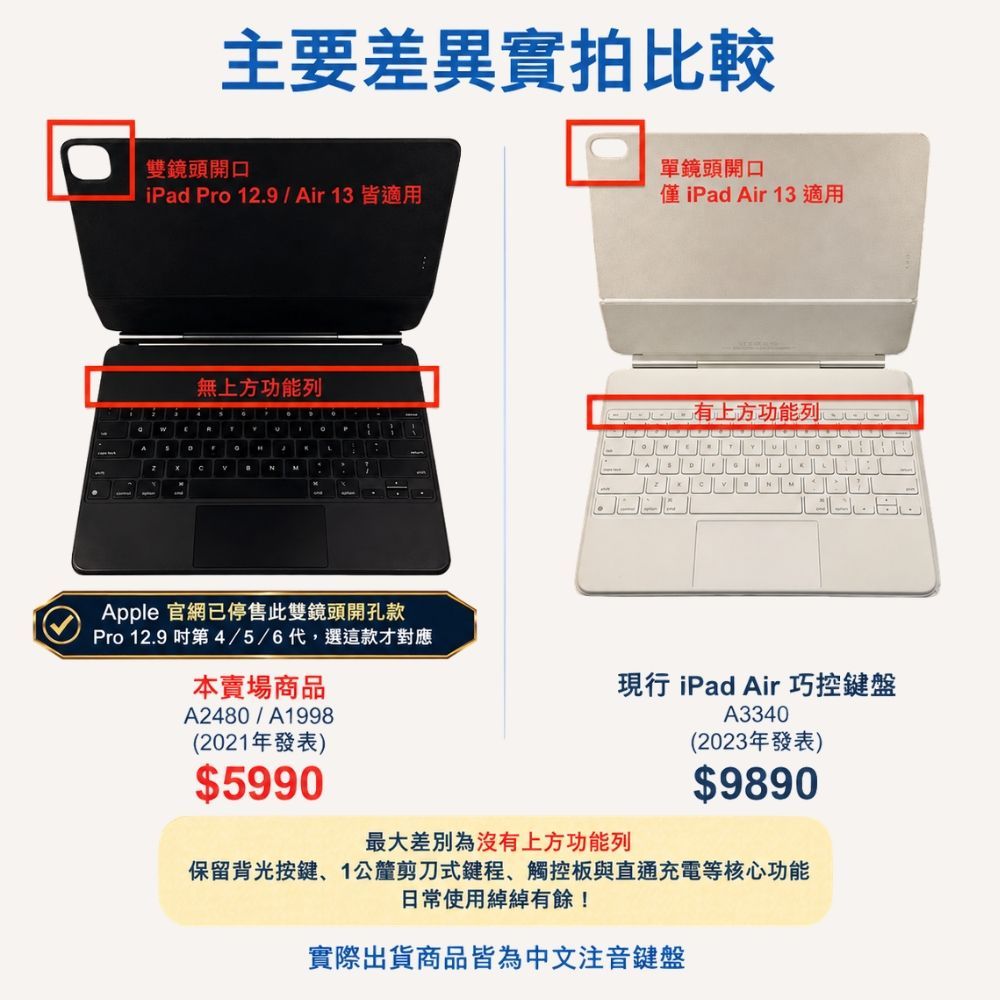 如何確認巧控鍵盤是Apple原廠貨?用iPad設定查看鍵盤資訊步驟示意圖