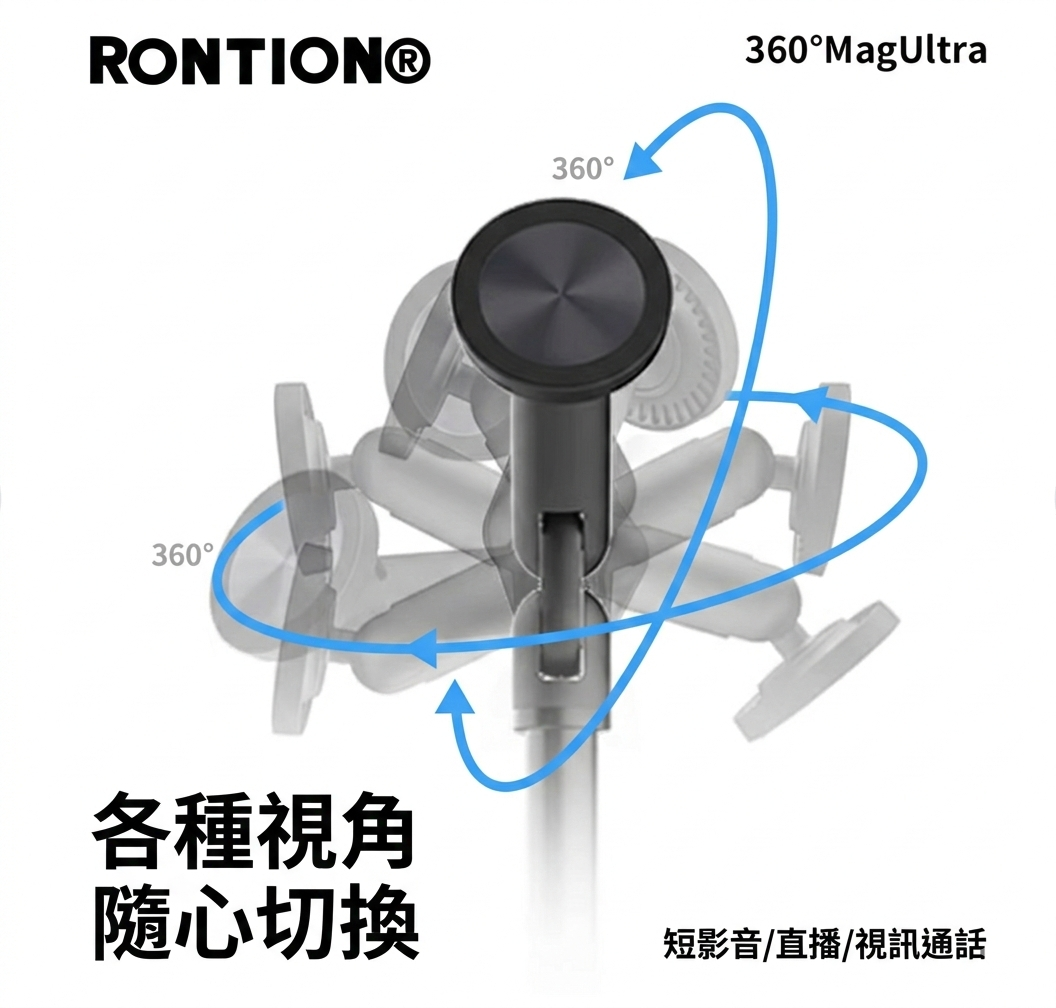 RONTION® 360° MagUltra 專利五軸磁吸支架｜手機與平板通用