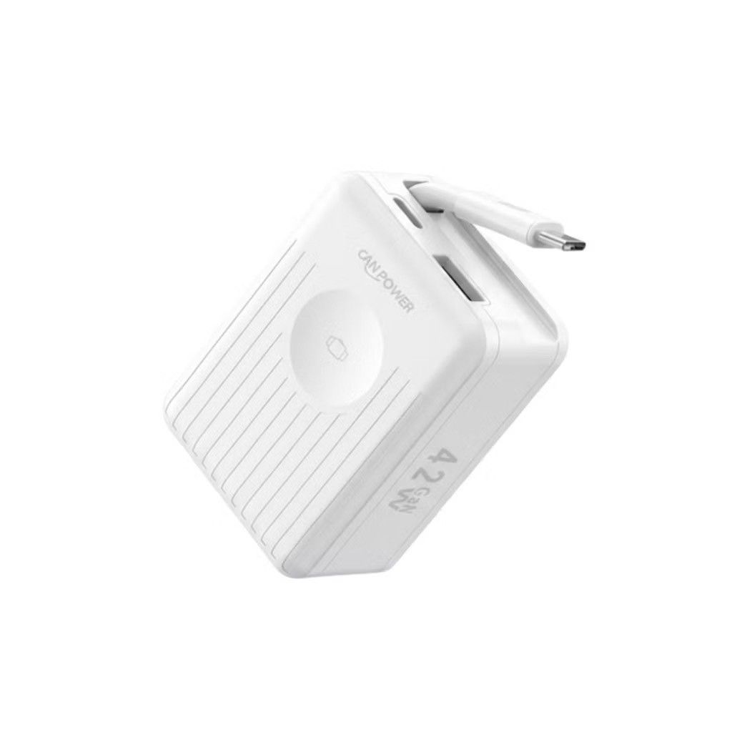 【CanPower】42W GaN氮化鎵 萬國旅行充電器｜自帶 Type-C 伸縮線 / Apple Watch 無線充 (附4款轉接頭)
