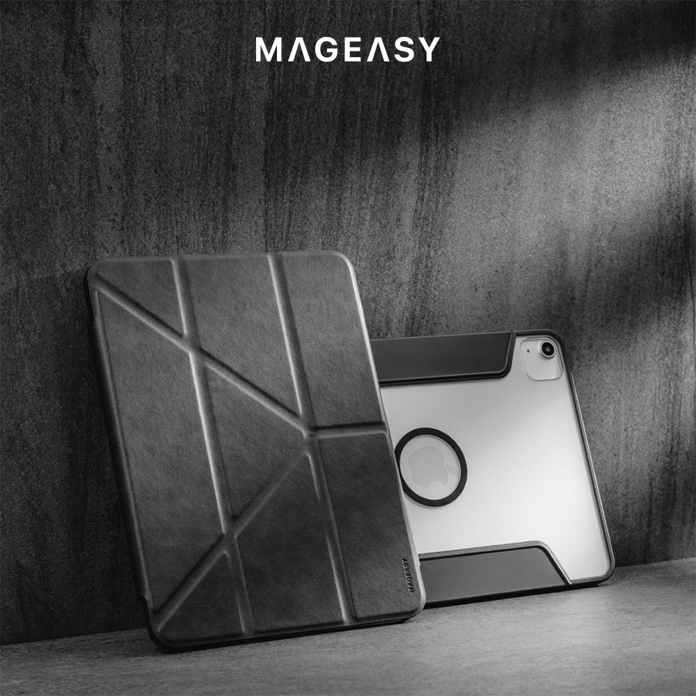 MAGEASY Vivaz  iPad Detachable Multi-Angle Stand Transparent Protective Case for iPad 10/Air/Pro (Removable Flip Cover)