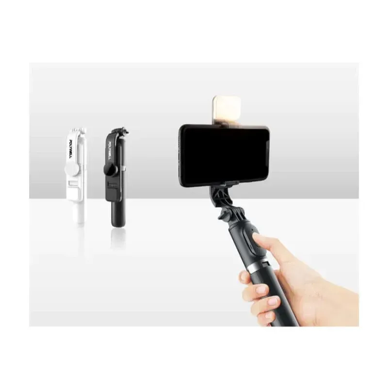 【POLYWELL】Bluetooth Selfie Stick, Selfie Stand, Bluetooth Remote Control Fill Light, USB Rechargeable Aluminum Alloy Frame Tripod