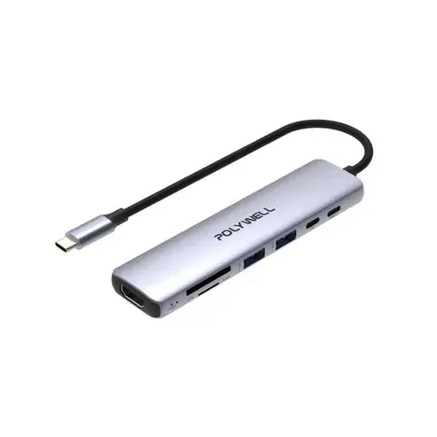 【POLYLWELL】Type-C 7-in-1 Hub 100W PD Fast Charging 5G HDMI SD TF