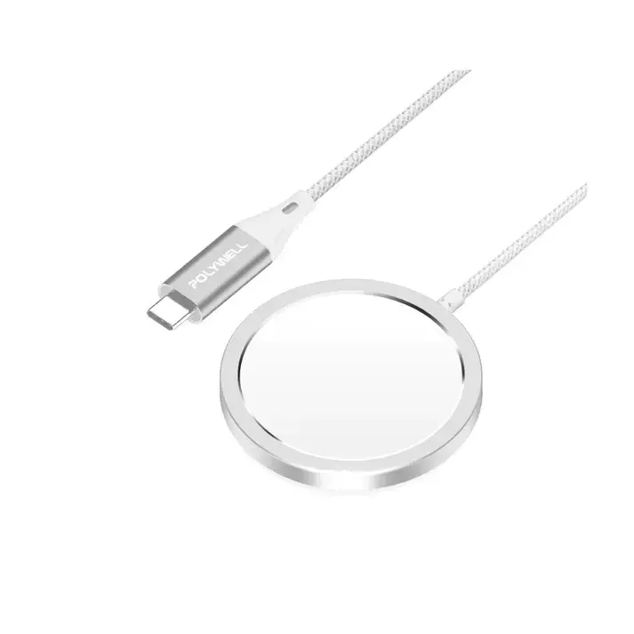 【POLYWELL】Type-C Wireless Magnetic Charging Cable and Stand, 1 Meter, Compatible with Apple iPhone and Android