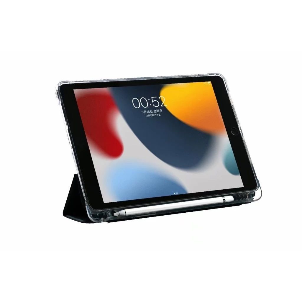 Logfer M-Fold Leather Case for iPad Protective Case, Ultra-Clear Acrylic, Double-Layer Anti-Bending and Anti-Drop