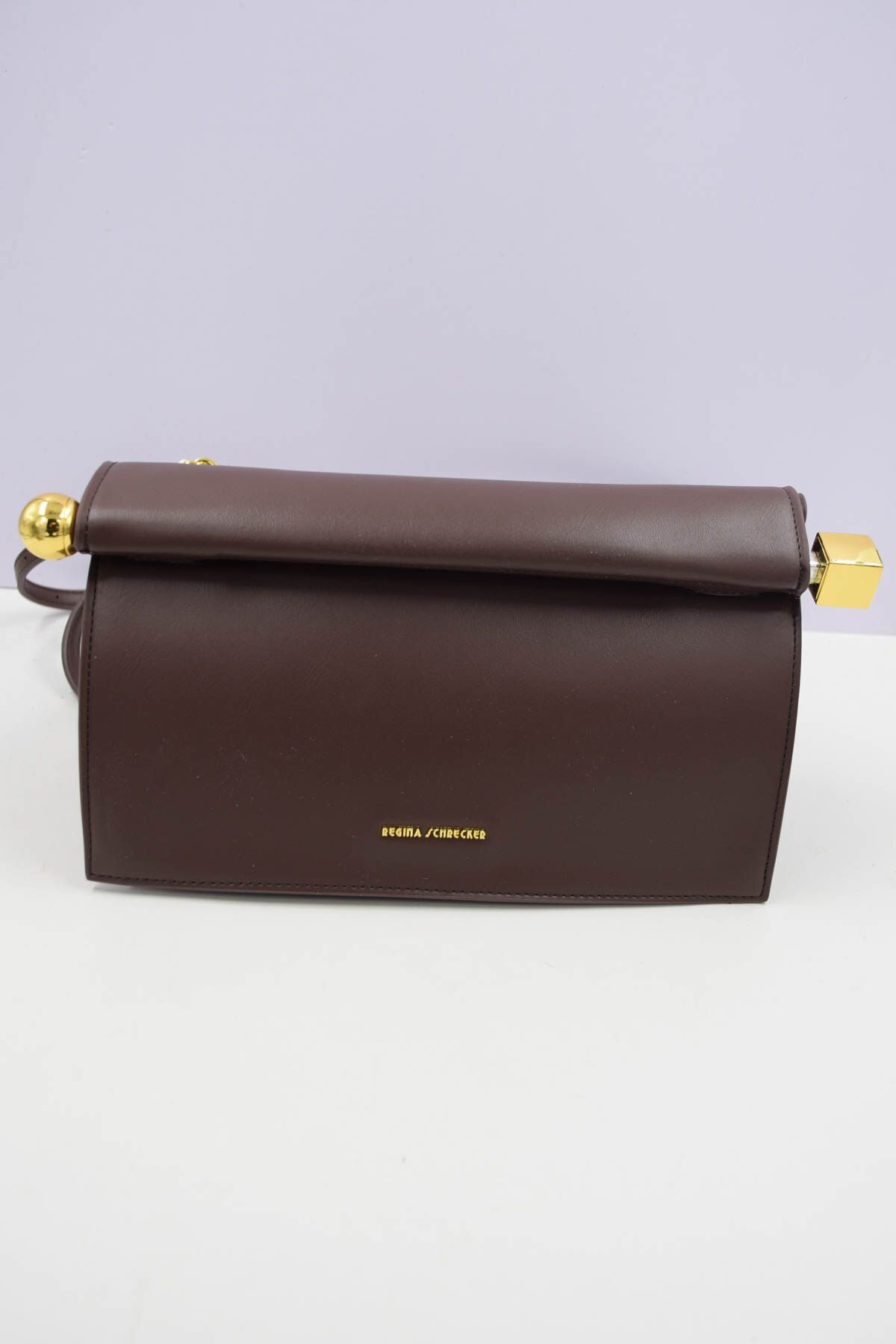 Italiaanse Luxe Dames Schoudertas Bruin Kunstleer met Magnetische Sluiting