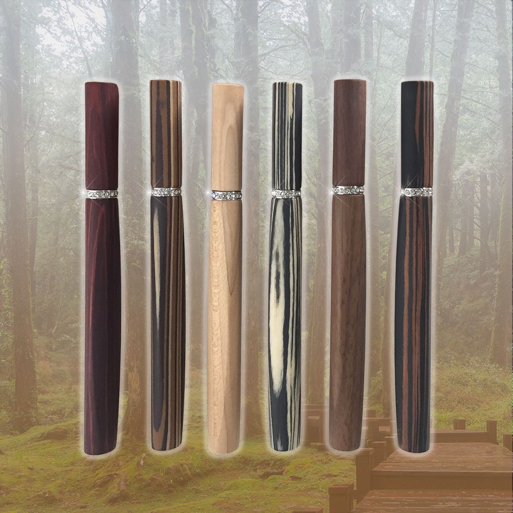 【DT&CREATION】Bolígrafo triangular de madera redondo y cuadrado - Versión de cristal