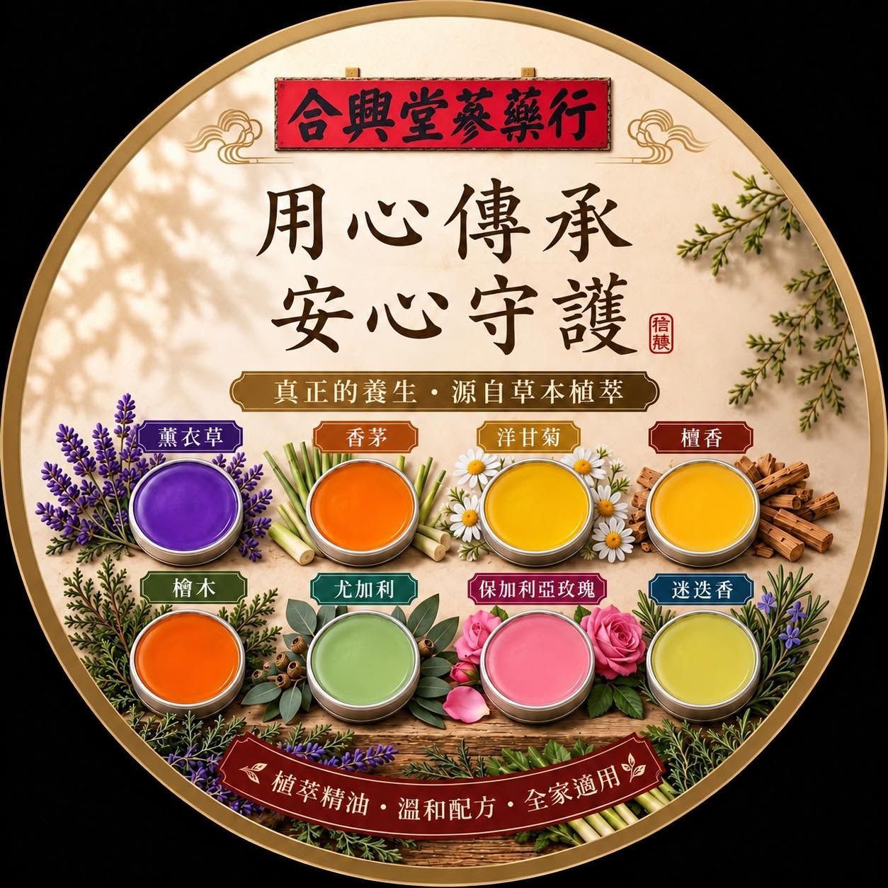 合興堂 - 八款植萃膏 薰衣草/玫瑰/洋甘菊/檜木/檀香/香茅/尤加利/迷迭香 (授權經銷商)