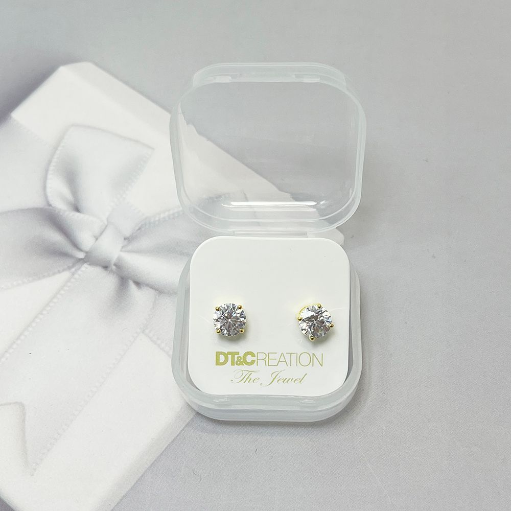 Pendientes brillantes de plata de ley 925 de DT&CREATION JEWEL - Plata reluciente