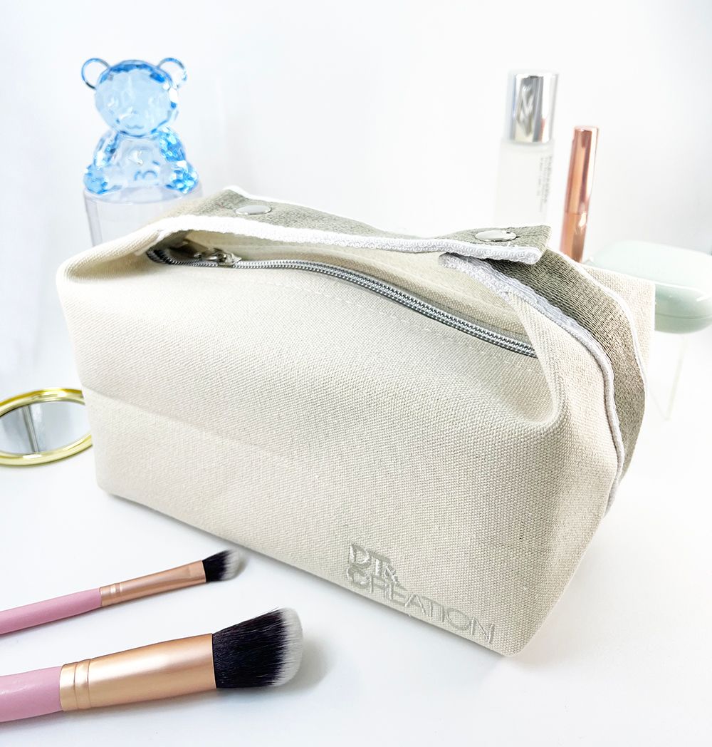 【DT&CREATION】Bolsa de maquillaje de lona tejida