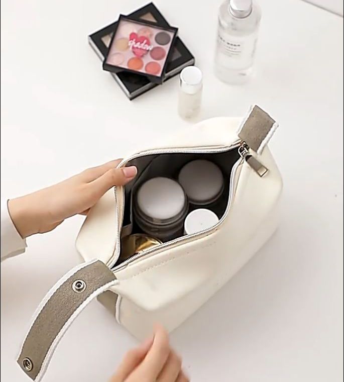 【DT&CREATION】Bolsa de maquillaje de lona tejida