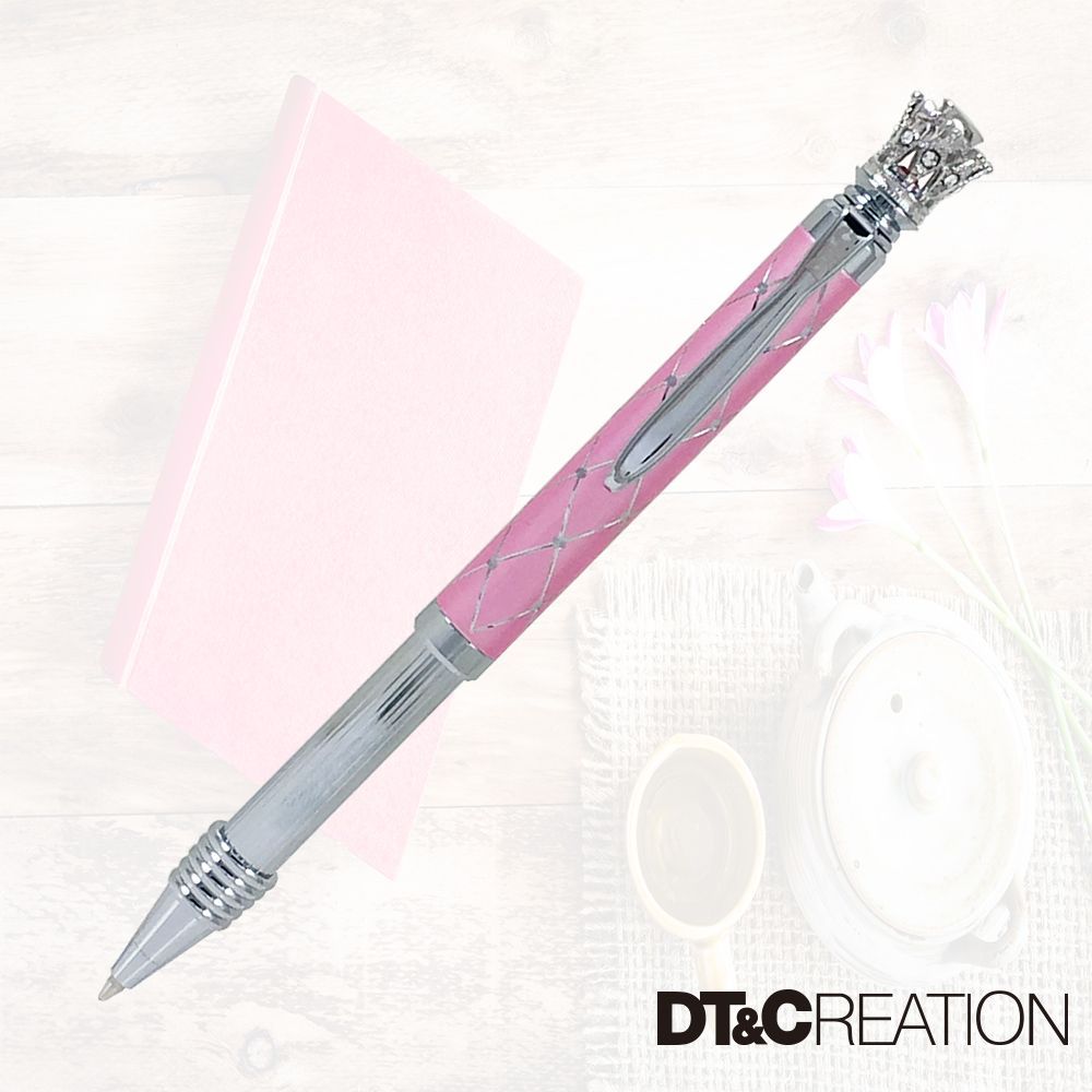 【DT&CREATION】蘭陵王皇后原子筆 / 金屬雕刻立體格菱紋伸縮筆