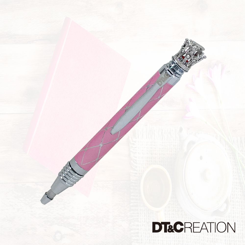 【DT&CREATION】蘭陵王皇后原子筆 / 金屬雕刻立體格菱紋伸縮筆