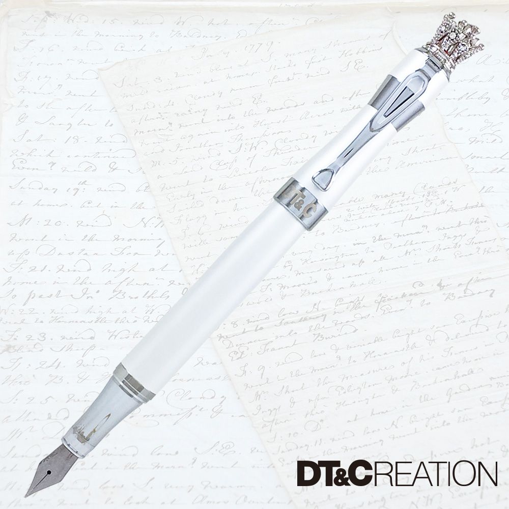 【DT&CREATION】龍行天下后冠鋼筆 - 白