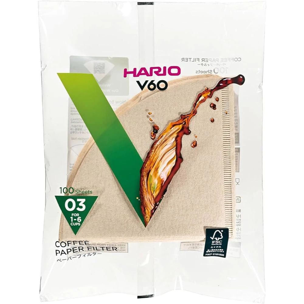 Papel de filtro HARIO VCF-03-100M (para 1-6 personas) (Selección HARIO)