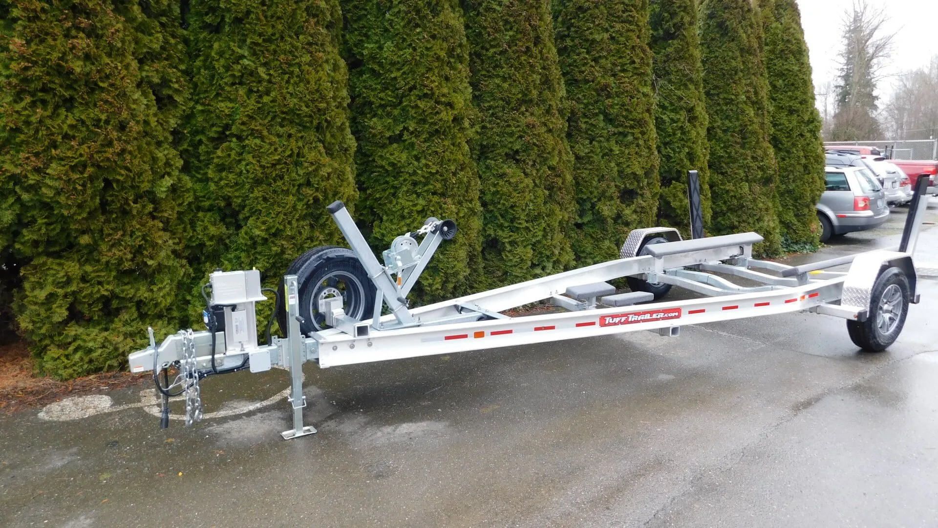 Photo of an aluminum boat trailer