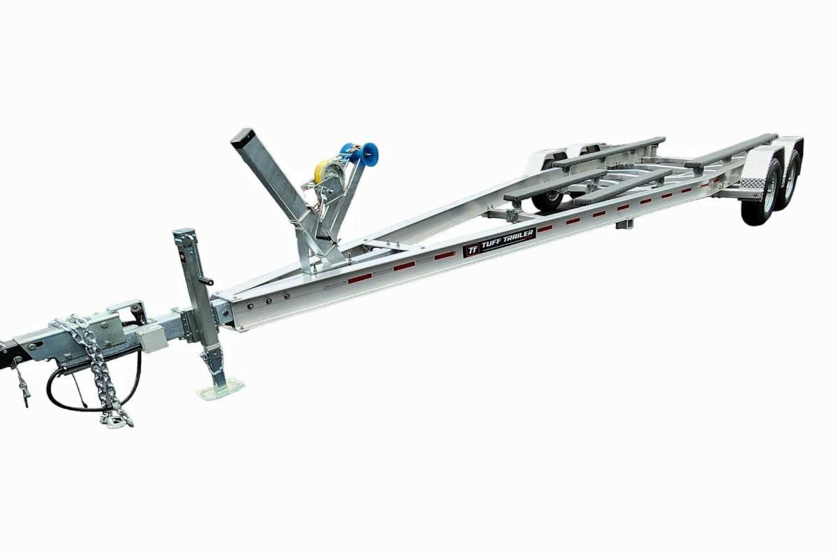 Photo of an aluminum boat trailer