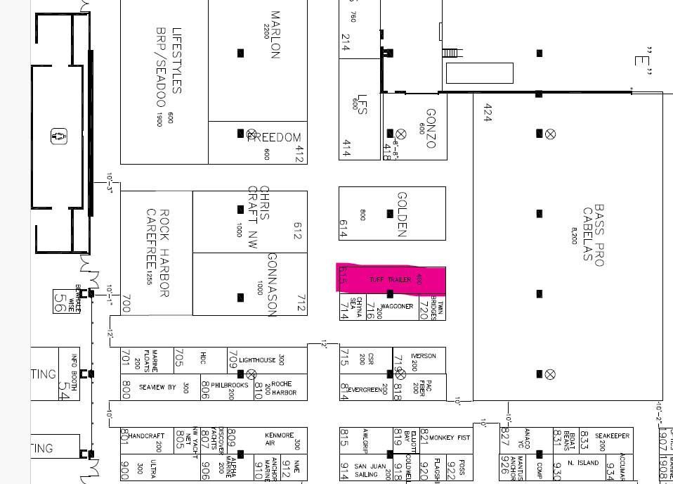 Mall floor plan with pink-highlighted space labeled 
