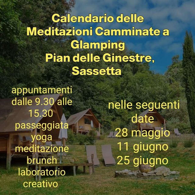Meditaciones guiadas y yoga en Glamping Pian delle Ginestre