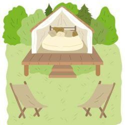 la tienda Glamp y Lodge del Glamping Pian delle Ginestre