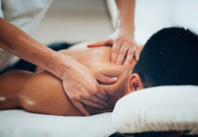 athlete receiving a sports massage