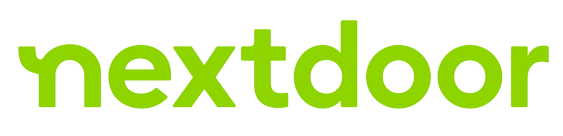 A green nextdoor logo on a white background