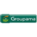 A groupama logo on a white background.